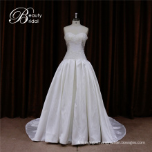 Floral Shouldr Mikado Fabric Wedding Dress